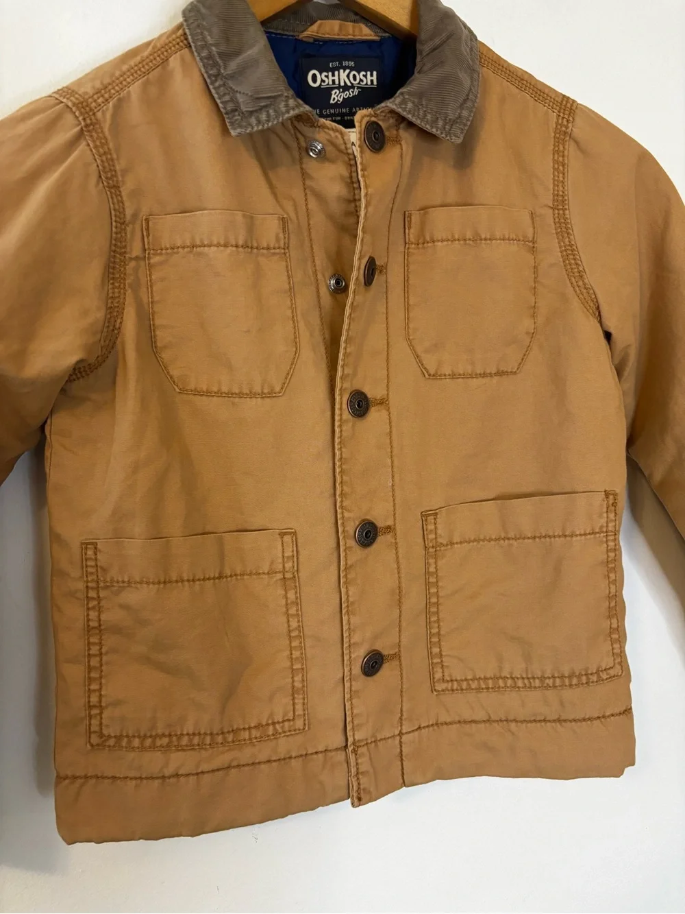 OshKosh B'gosh Kids' Brown Canvas Barn Jacket Corduroy Collar
